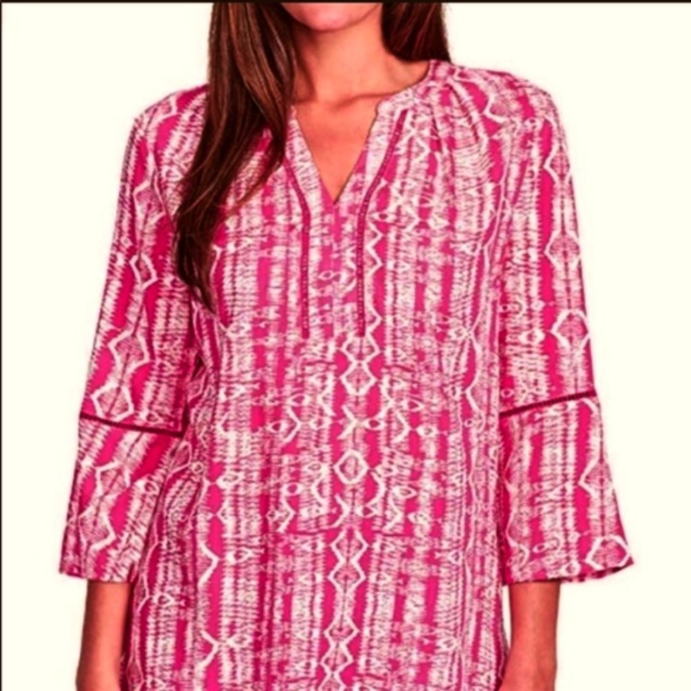 NWT Gloria Vanderbilt Nova Shirt tribal weaving pattern sz Medium